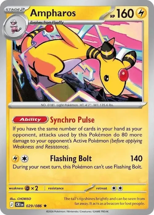 Ampharos - Chaos Rising (Rare) [CRI-029] English / Near Mint / Normal