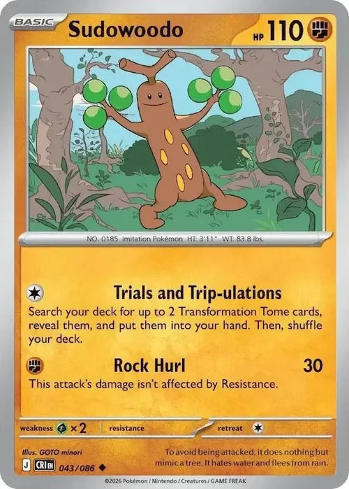 Sudowoodo - Chaos Rising (Uncommon) [CRI-043] English / Near Mint / Normal