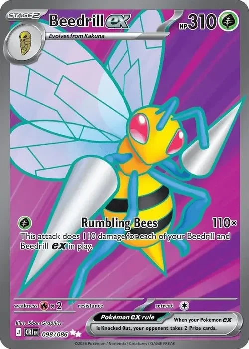 Beedrill ex - Chaos Rising (Ultra Rare) [CRI-098] English / Near Mint / Normal