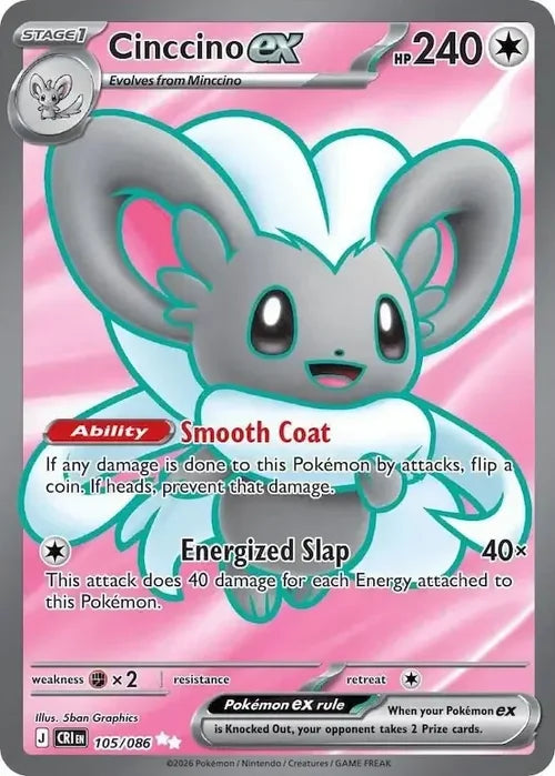Cinccino ex - Chaos Rising (Ultra Rare) [CRI-105] English / Near Mint / Normal