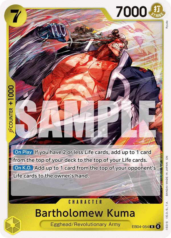 Bartholomew Kuma (EB04-054) - Adventure on Kami’s Island (Rare) [OP15-EB04-054] English / Near Mint / Normal