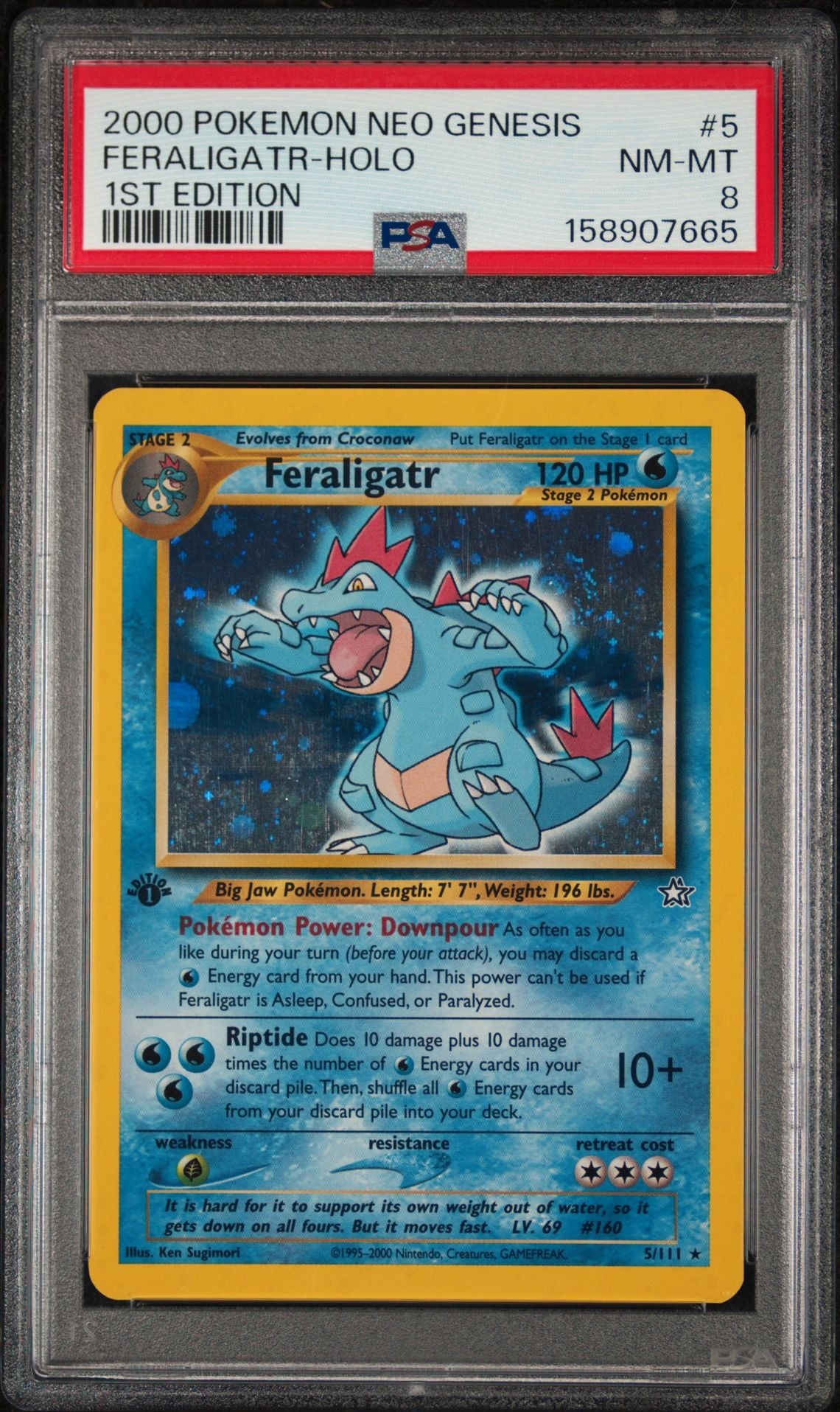 Feraligatr #5 Neo Genesis PSA 8 - forside
