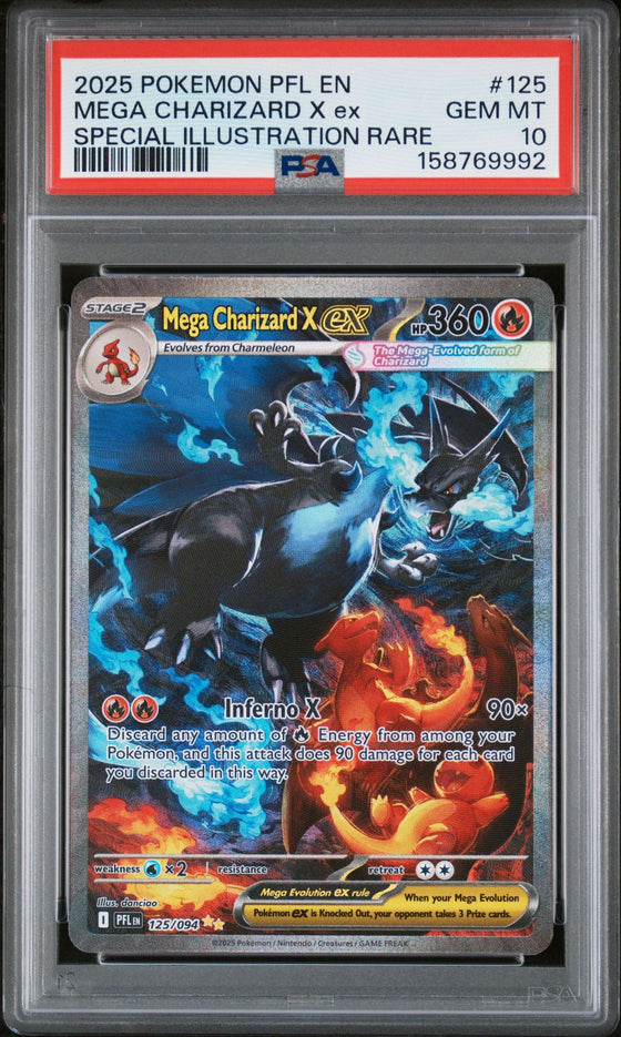Mega Charizard ex #125 - Phantasmal Flames - Special Illustration Rare - PSA 10
