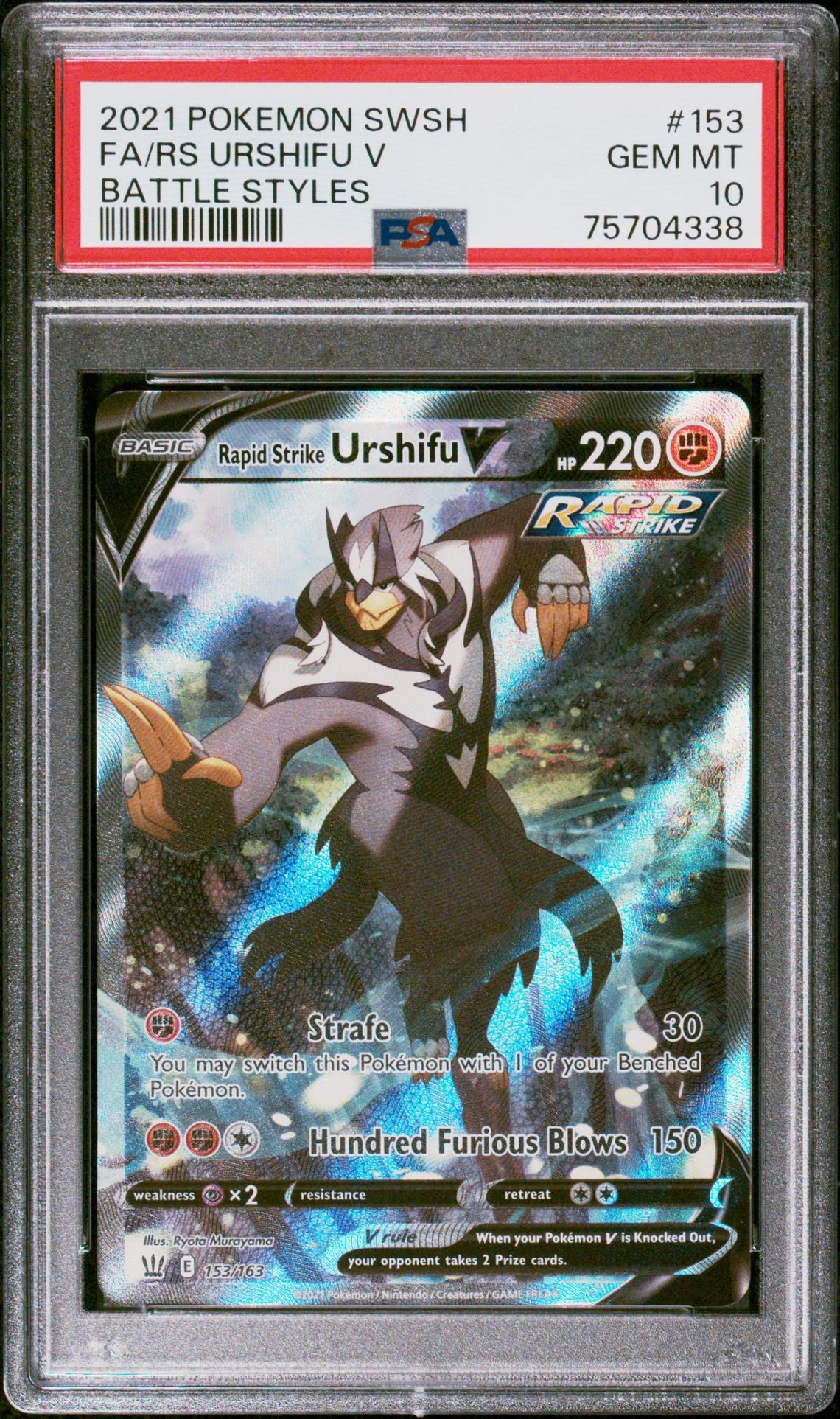 Urshifu V #153 Sword & Shield Battle Styles PSA 10 - forside