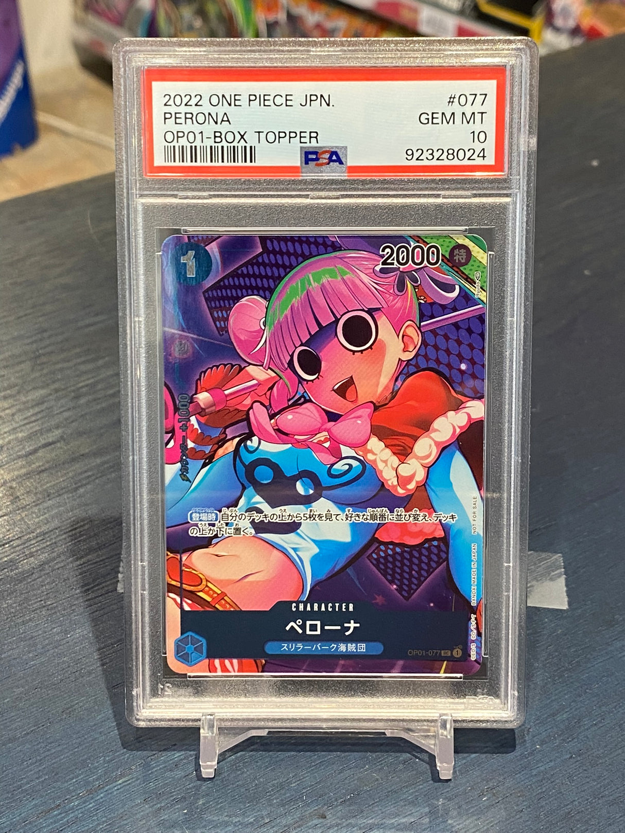 One Piece TCG Japansk - OP01: Perona #077, 2022 - PSA 10 (GEM MT)