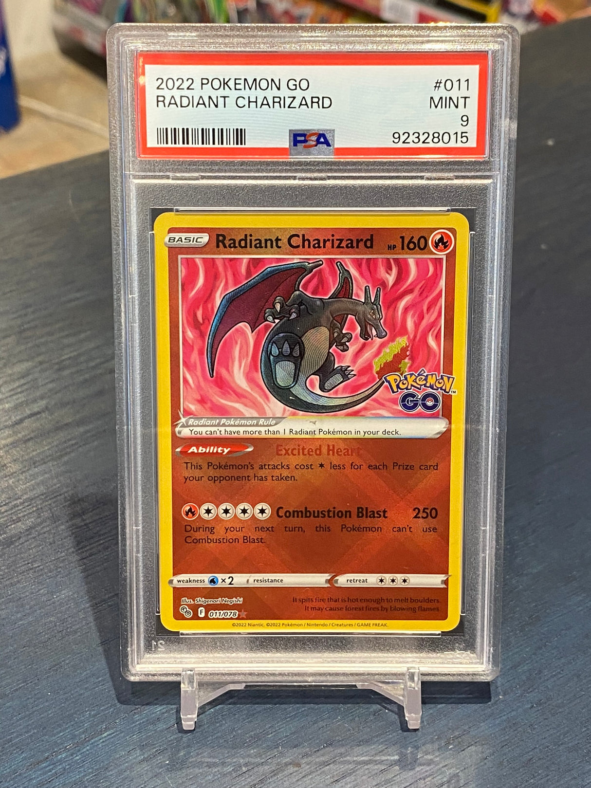 Pokémon Go: Radiant Charizard #011, 2022 - PSA 9 (Mint)