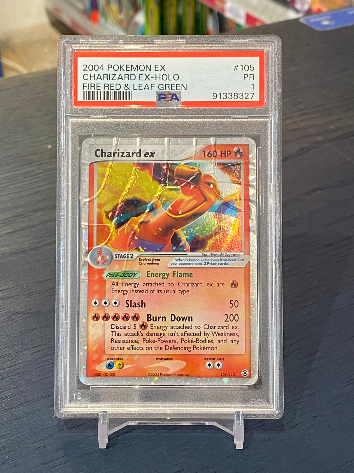 Pokemon Fire Red & Leaf Green, 2004: Charizard EX #105 - PSA 1, Poor