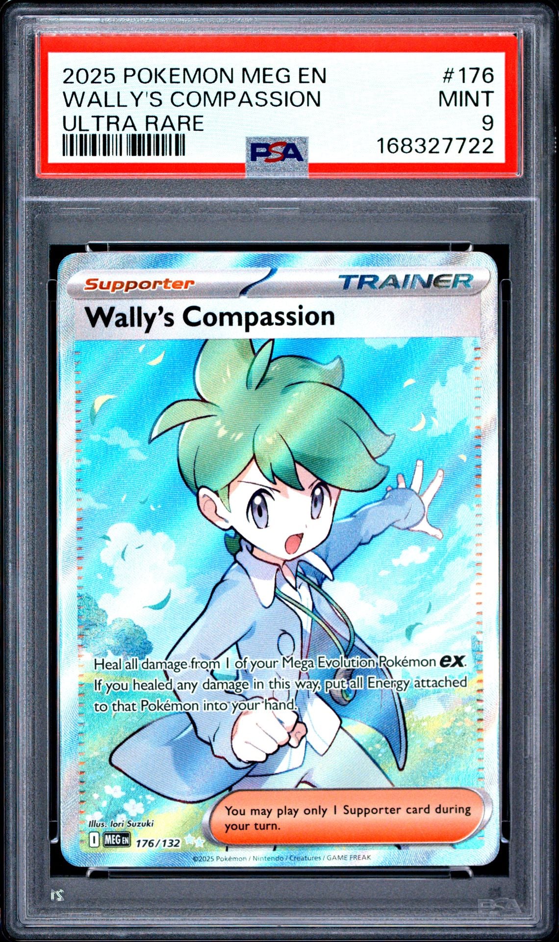 Wally's Compassion #176 Mega Evolution PSA 9 - forside