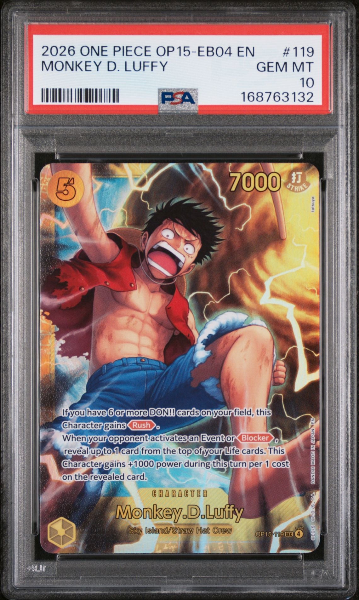 Monkey D. Luffy #119 Adventure on Kami's Island PSA 10 - forside
