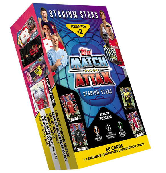 Topps: Match Attax Fodboldkort - UEFA Champions League Season 2023/24 - Mega Tin