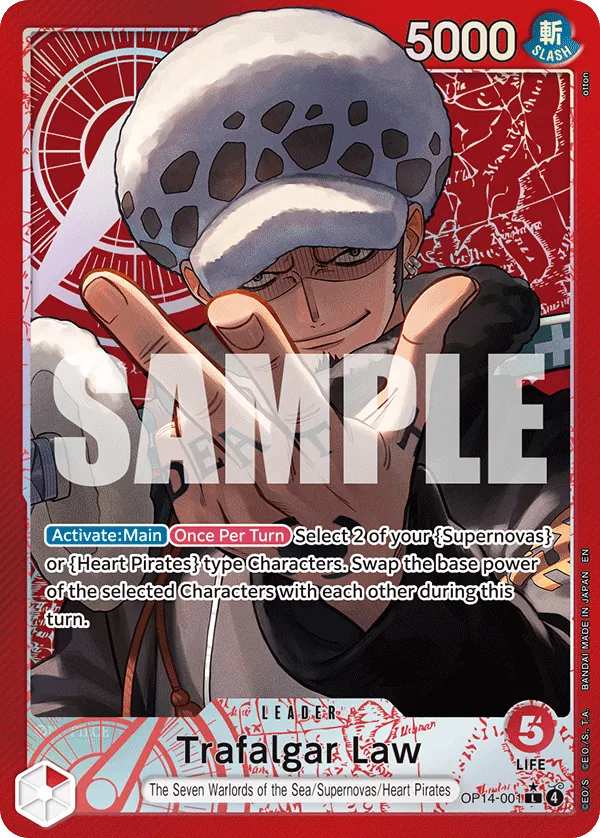 Trafalgar Law (OP14-001) (V.2) - The Azure Sea's Seven (Alternate Art) [OP14-001] English / Near Mint / Normal