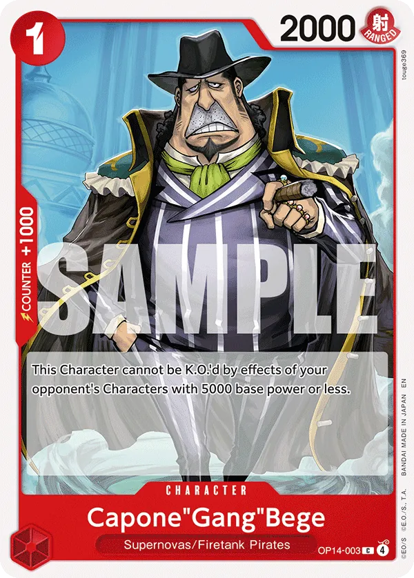 Capone"Gang"Bege (OP14-003) - The Azure Sea's Seven (Common) [OP14-003] English / Near Mint / Normal