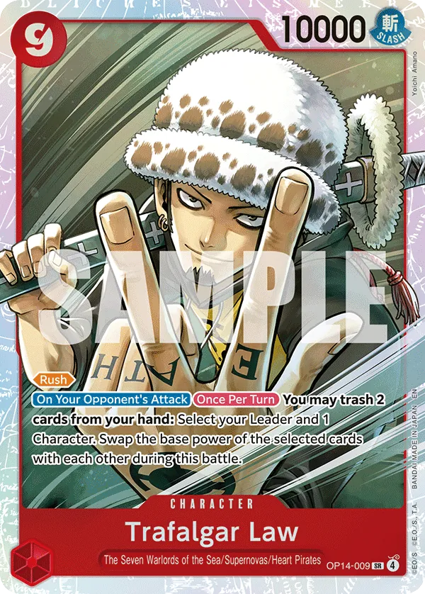 Trafalgar Law (OP14-009) (V.1) - The Azure Sea's Seven (Super Rare) [OP14-009] English / Near Mint / Normal