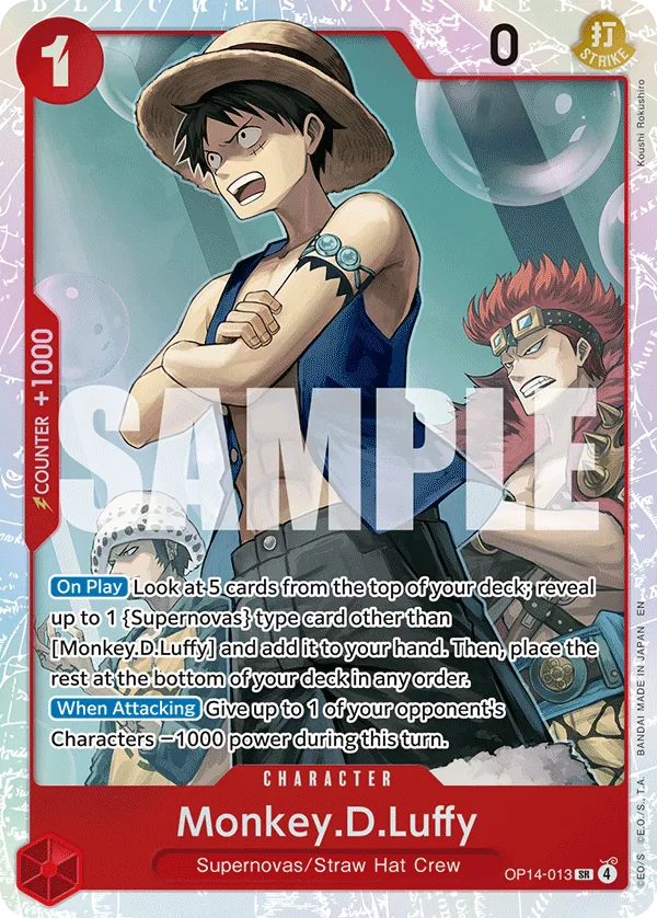 Monkey.D.Luffy (OP14-013) (V.1) - The Azure Sea's Seven (Super Rare) [OP14-013] English / Near Mint / Normal