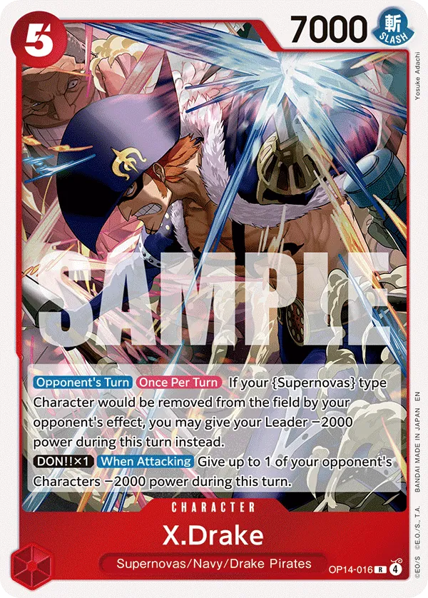 X.Drake (OP14-016) - The Azure Sea's Seven (Rare) [OP14-016] English / Near Mint / Normal