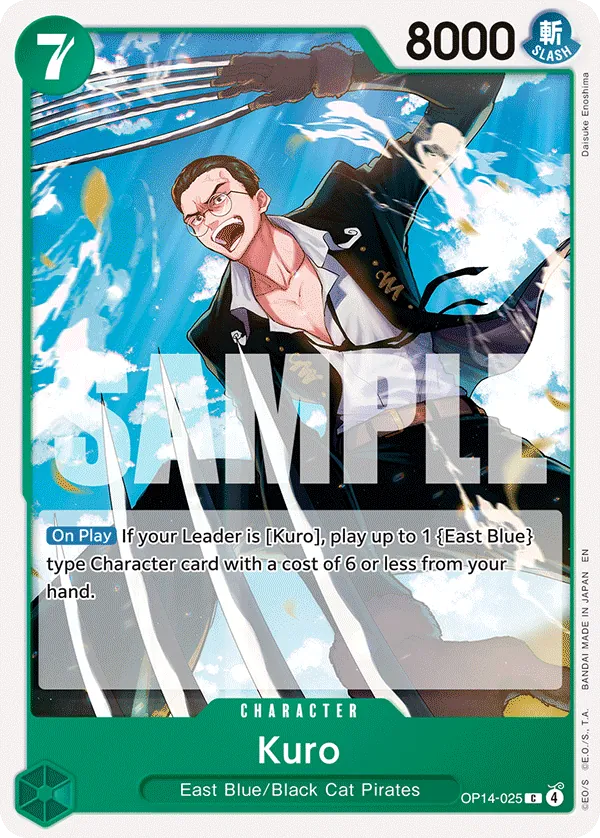 Kuro (OP14-025) - The Azure Sea's Seven (Common) [OP14-025] English / Near Mint / Normal