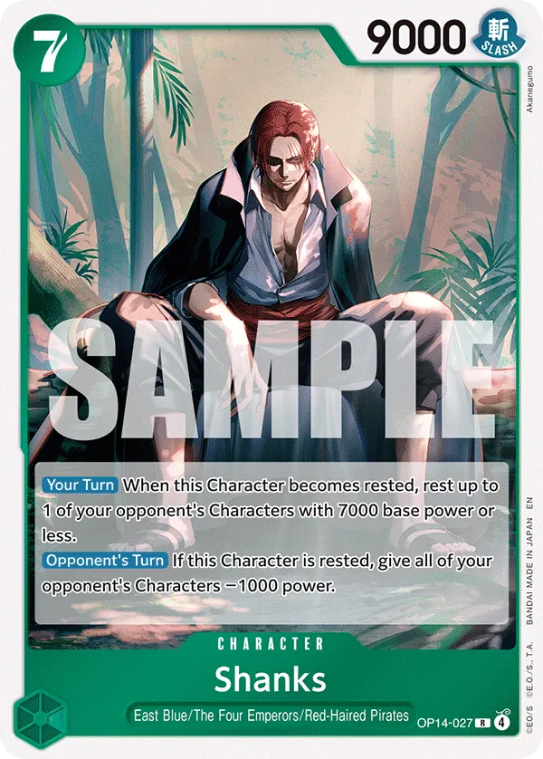 Shanks (OP14-027) (V.1) - The Azure Sea's Seven (Rare) [OP14-027] English / Near Mint / Normal