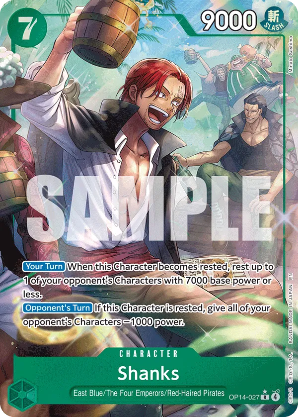 Shanks (OP14-027) (V.2) - The Azure Sea's Seven (Alternate Art) [OP14-027] English / Near Mint / Normal