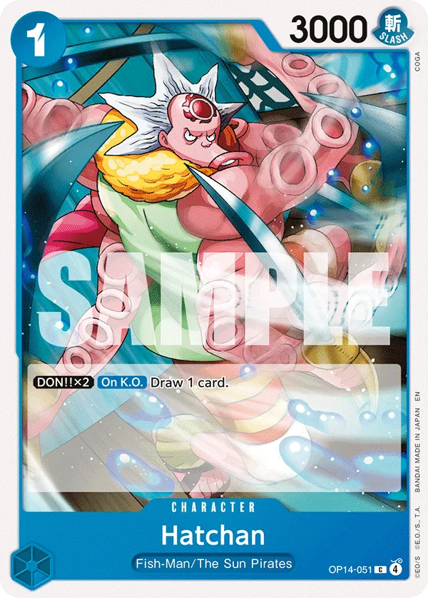 Hatchan (OP14-051) - The Azure Sea's Seven (Common) [OP14-051] English / Near Mint / Normal