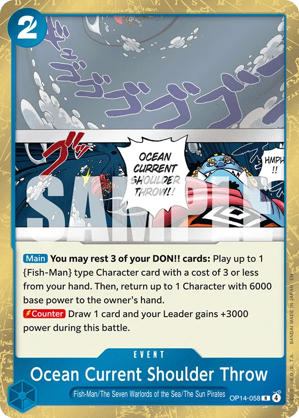 Ocean Current Shoulder Throw (OP14-058) - The Azure Sea's Seven (Rare) [OP14-058] English / Near Mint / Normal