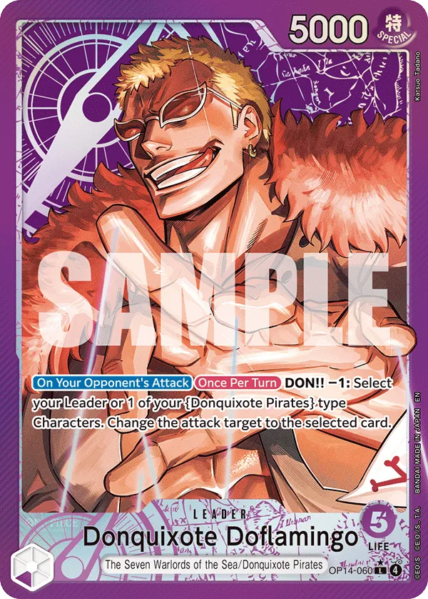 Donquixote Doflamingo (OP14-060) (V.2) - The Azure Sea's Seven (Alternate Art) [OP14-060] English / Near Mint / Normal
