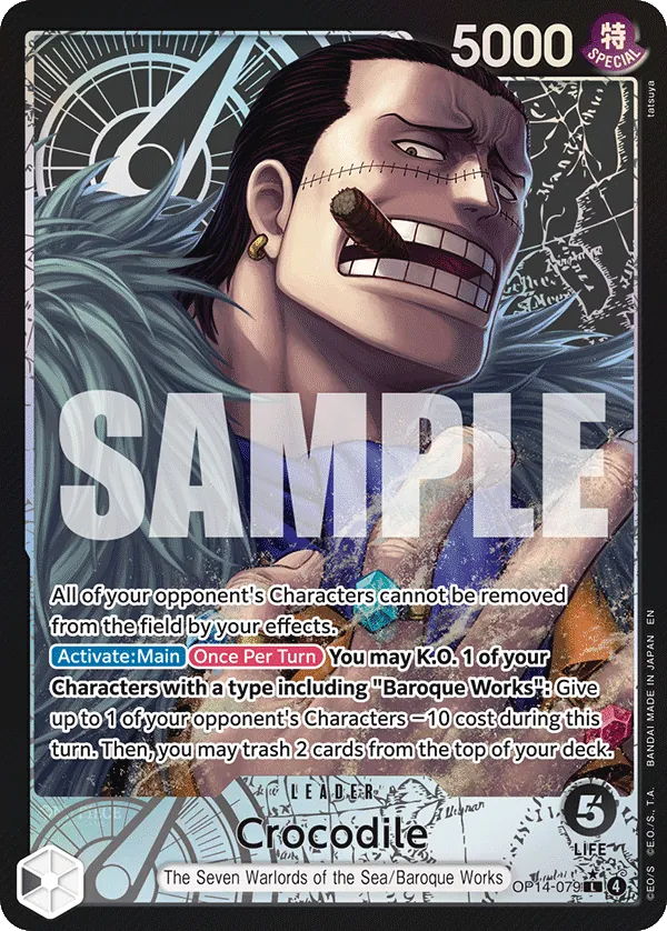 Crocodile (OP14-079) (V.2) - The Azure Sea's Seven (Alternate Art) [OP14-079] English / Near Mint / Normal