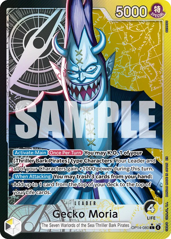 Gecko Moria (OP14-080) (V.2) - The Azure Sea's Seven (Alternate Art) [OP14-080] English / Near Mint / Normal