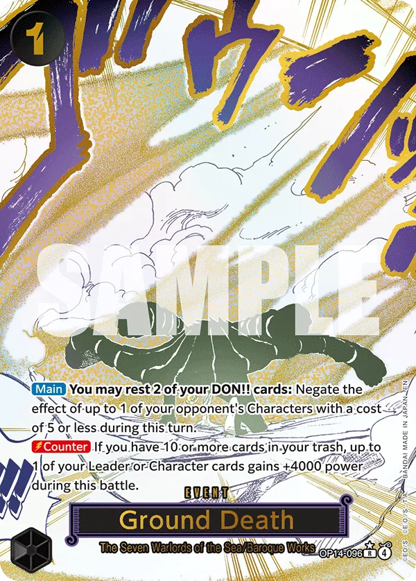 Ground Death (OP14-096) (V.2) - The Azure Sea's Seven (Alternate Art) [OP14-096] English / Near Mint / Normal
