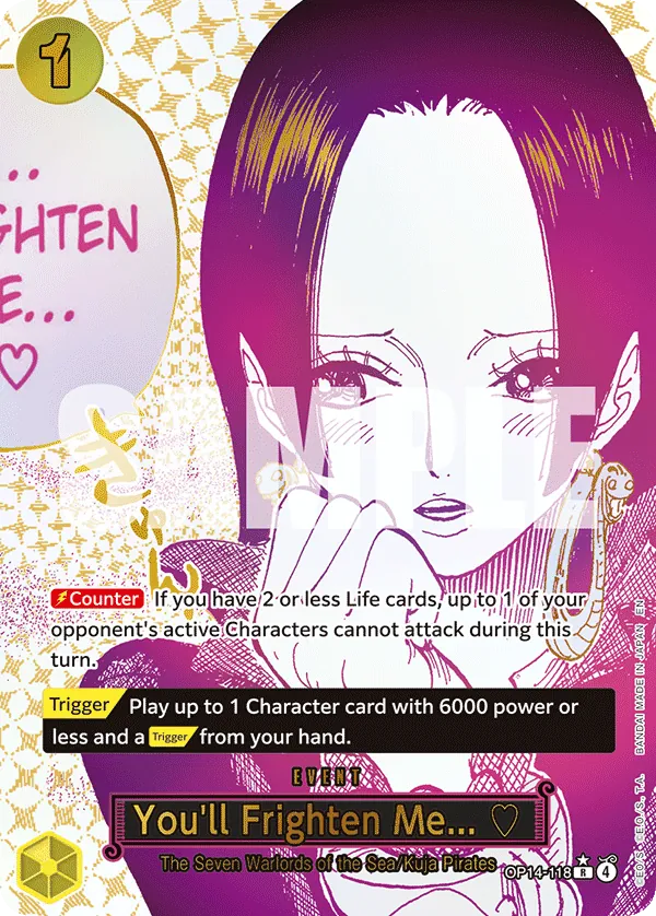 You'll Frighten Me...  (OP14-118) (V.2) - The Azure Sea's Seven (Alternate Art) [OP14-118] English / Near Mint / Normal