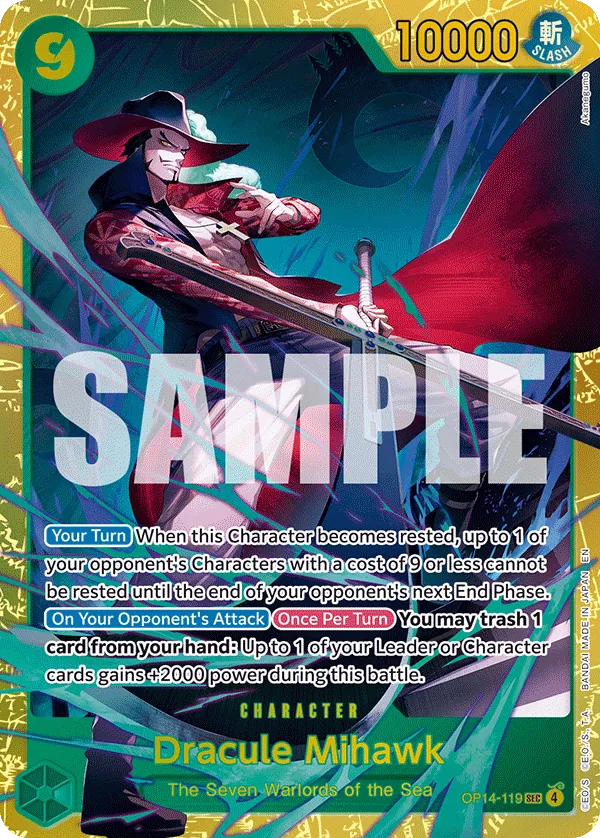 Dracule Mihawk (OP14-119) (V.1) - The Azure Sea's Seven (Secret Rare) [OP14-119] English / Near Mint / Normal