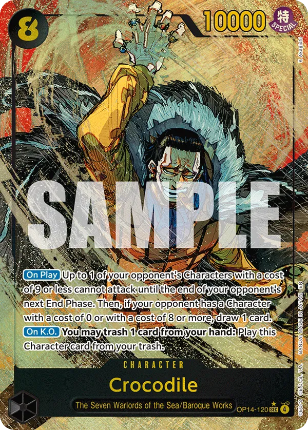Crocodile (OP14-120) (V.2) - The Azure Sea's Seven (Alternate Art) [OP14-120] English / Near Mint / Normal