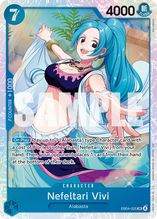 Nefeltari Vivi (EB04-025) (V.1) - The Azure Sea's Seven (Super Rare) [OP14-EB04-025] English / Near Mint / Normal