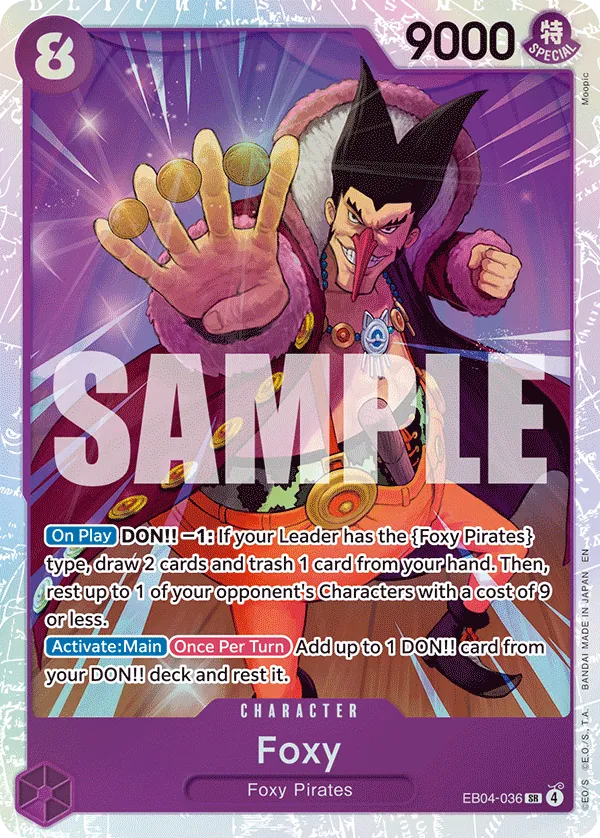 Foxy (EB04-036) (V.1) - The Azure Sea's Seven (Super Rare) [OP14-EB04-036] English / Near Mint / Normal