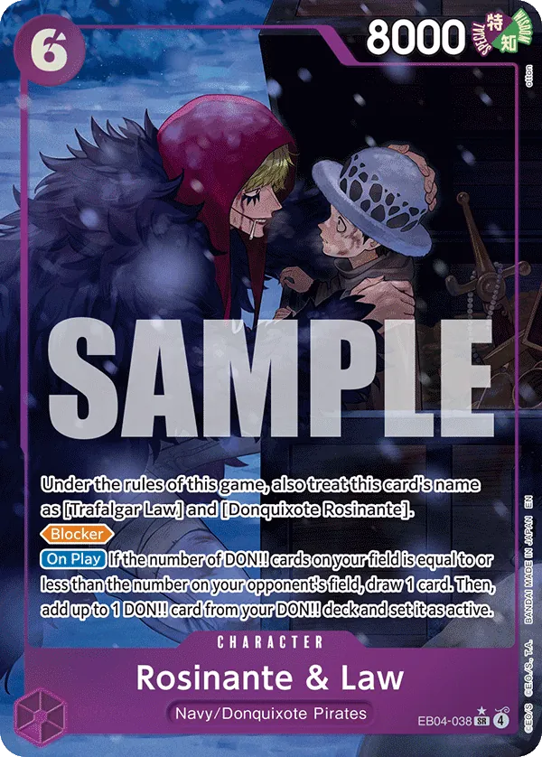 Rosinante & Law (EB04-038) (V.2) - The Azure Sea's Seven (Alternate Art) [OP14-EB04-038] English / Near Mint / Normal