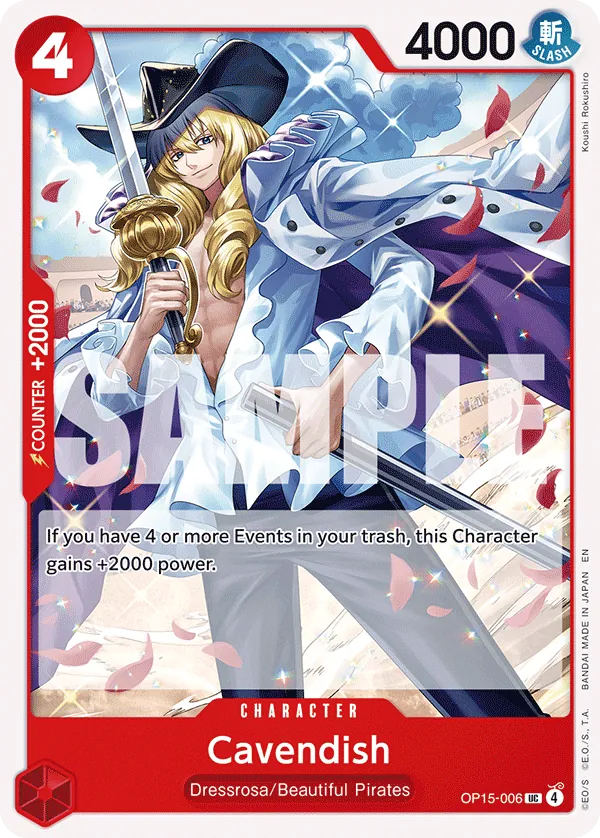 Cavendish (OP15-006) - Adventure on Kami’s Island (Uncommon) [OP15-006] English / Near Mint / Normal