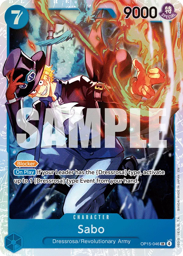 Sabo (OP15-046) (V.1) - Adventure on Kami’s Island (Super Rare) [OP15-046] English / Near Mint / Normal