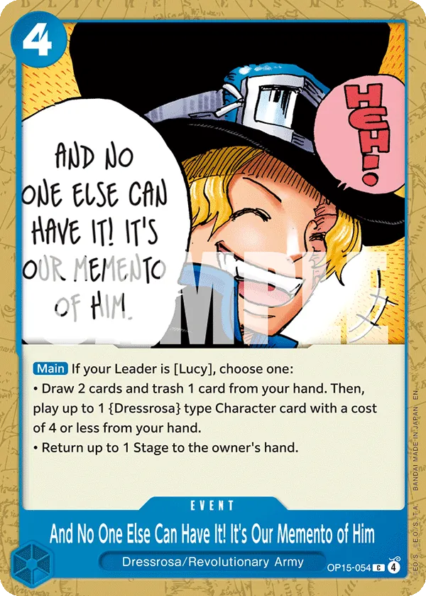 And No One Else Can Have It! It's Our Memento of Him (OP15-054) - Adventure on Kami’s Island (Common) [OP15-054] English / Near Mint / Normal