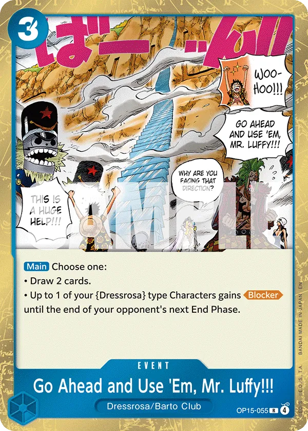 Go Ahead and Use 'Em, Mr. Luffy!!! (OP15-055) - Adventure on Kami’s Island (Rare) [OP15-055] English / Near Mint / Normal