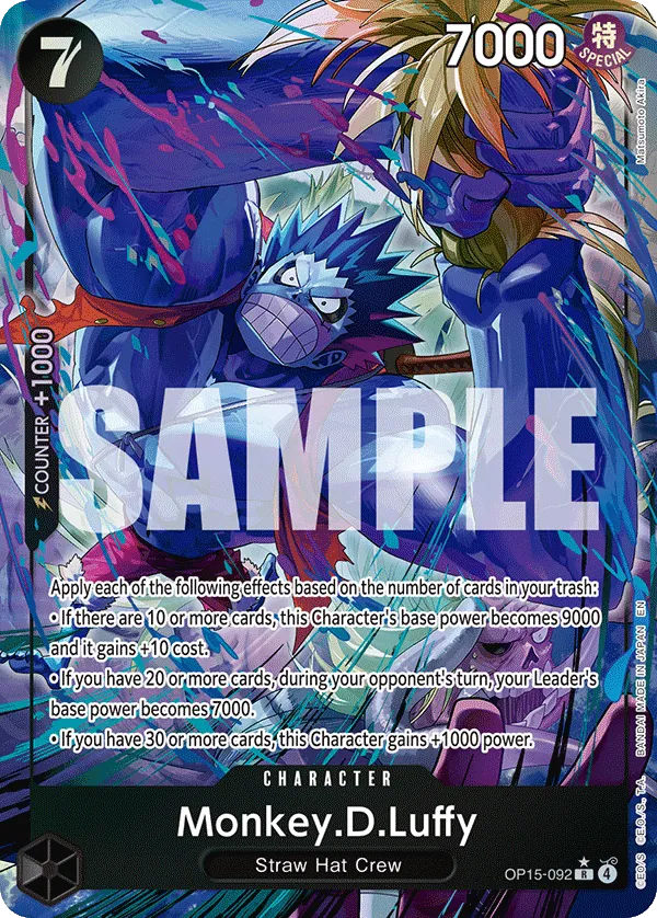 Monkey.D.Luffy (OP15-092) (V.2) - Adventure on Kami’s Island (Alternate Art) [OP15-092] English / Near Mint / Normal
