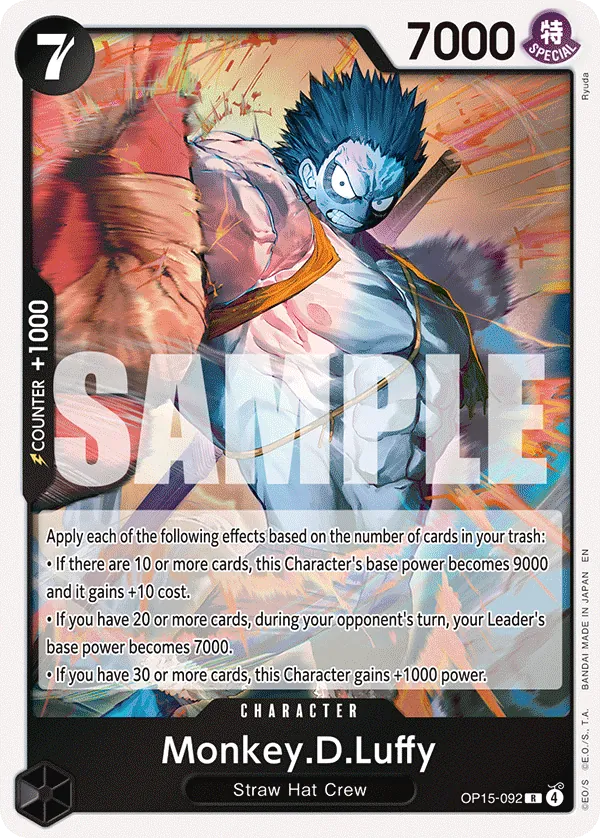 Monkey.D.Luffy (OP15-092) (V.1) - Adventure on Kami’s Island (Rare) [OP15-092] English / Near Mint / Normal
