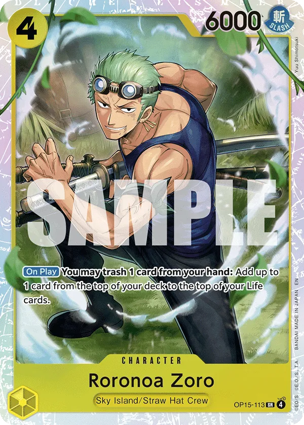 Roronoa Zoro (OP15-113) (V.1) - Adventure on Kami’s Island (Super Rare) [OP15-113] English / Near Mint / Normal