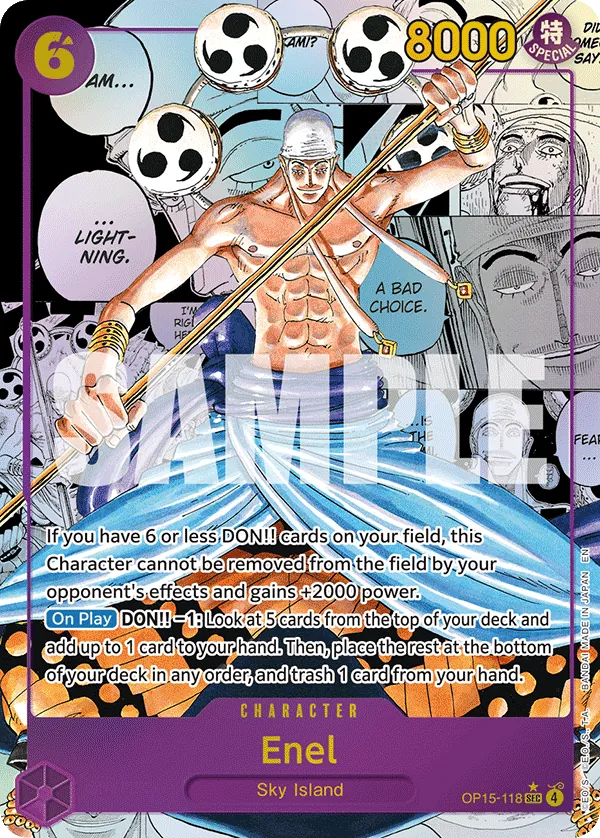 Enel (OP15-118) (V.3) - Adventure on Kami’s Island (Manga Rare) [OP15-118] English / Near Mint / Normal