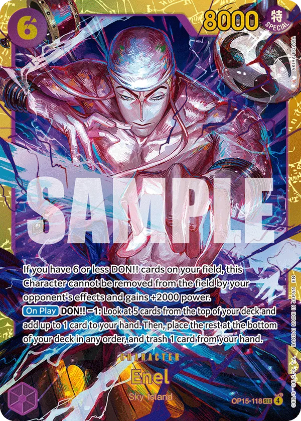 Enel (OP15-118) (V.1) - Adventure on Kami’s Island (Secret Rare) [OP15-118] English / Near Mint / Normal