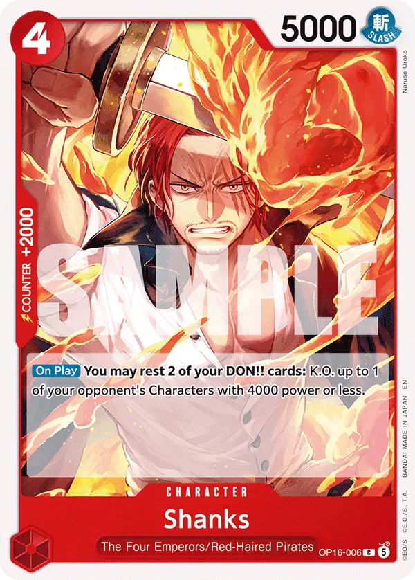 Shanks (OP16-006) - The Time of Battle (Common) [OP16-006] English / Near Mint / Normal