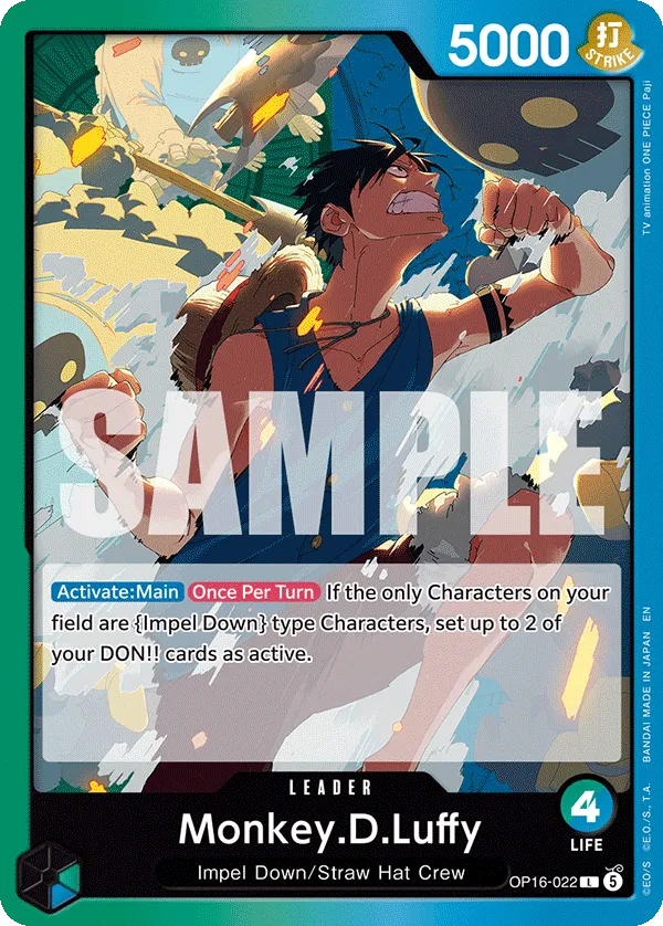 Monkey.D.Luffy (OP16-022) (V.1) - The Time of Battle (Leader) [OP16-022] English / Near Mint / Normal