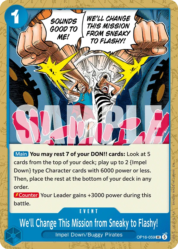 We'll Change This Mission from Sneaky to Flashy! (OP16-059) - The Time of Battle (Uncommon) [OP16-059] English / Near Mint / Normal