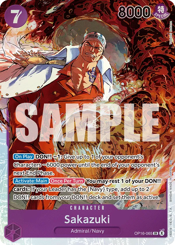 Sakazuki (OP16-065) (V.1) - The Time of Battle (Super Rare) [OP16-065] English / Near Mint / Normal