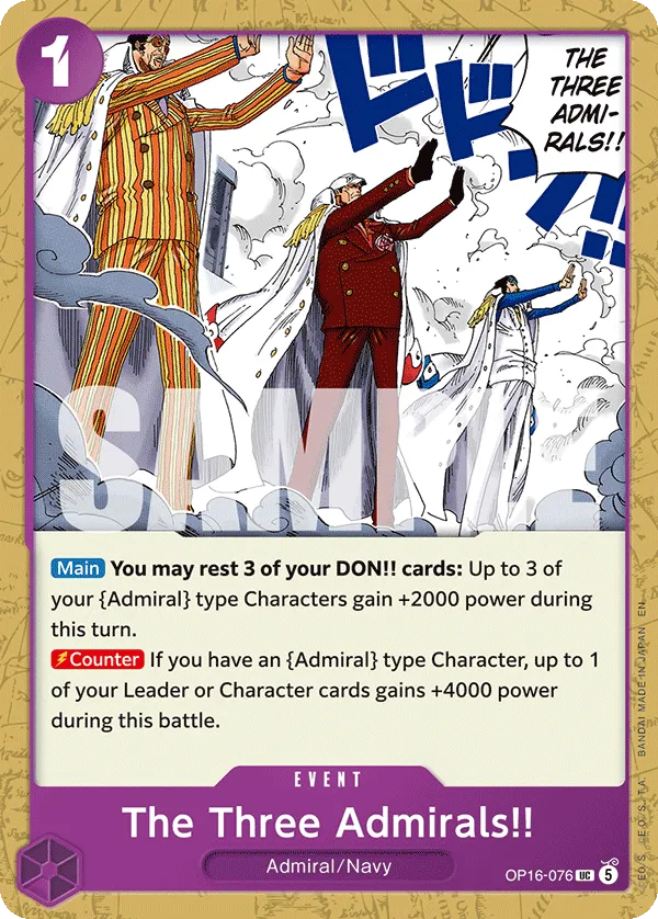 The Three Admirals!! (OP16-076) - The Time of Battle (Uncommon) [OP16-076] English / Near Mint / Normal