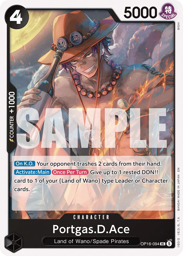 Portgas.D.Ace (OP16-094) - The Time of Battle (Uncommon) [OP16-094] English / Near Mint / Normal