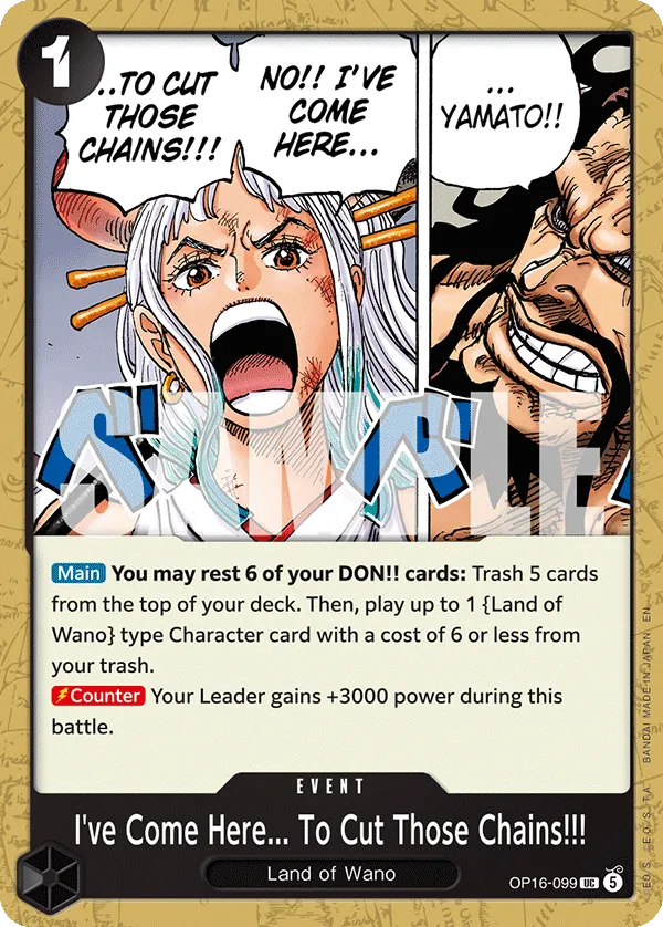 I've Come Here... To Cut Those Chains!!! (OP16-099) - The Time of Battle (Uncommon) [OP16-099] English / Near Mint / Normal